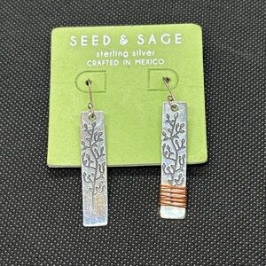 Seed & Sage Sterling Silver and Copper Tree Earrings
